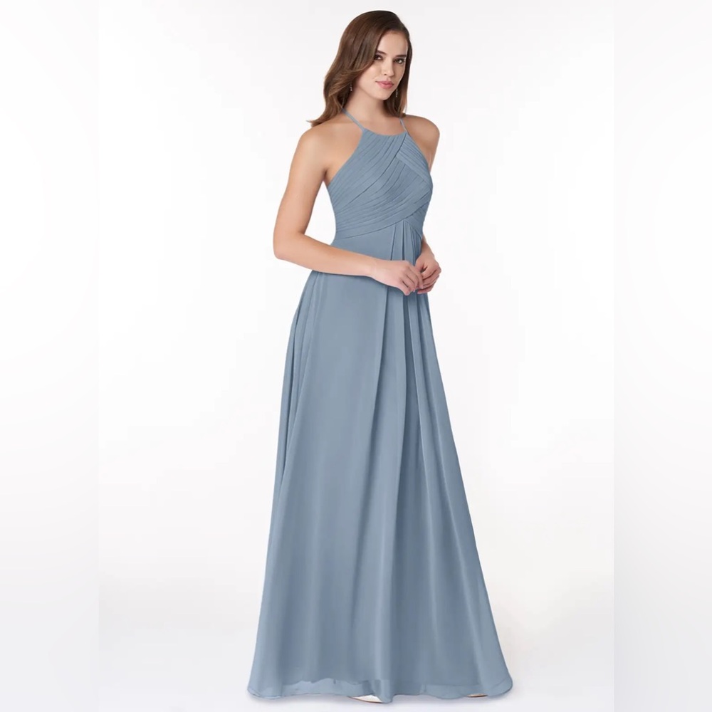 Azazie Ginger Dress - Dusty Blue - Sz A12
